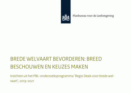 Bevorderen van brede welvaart in de regio: Keuzes voor beleid